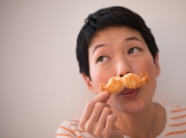 movember ted coconut macaroon mustache cookie