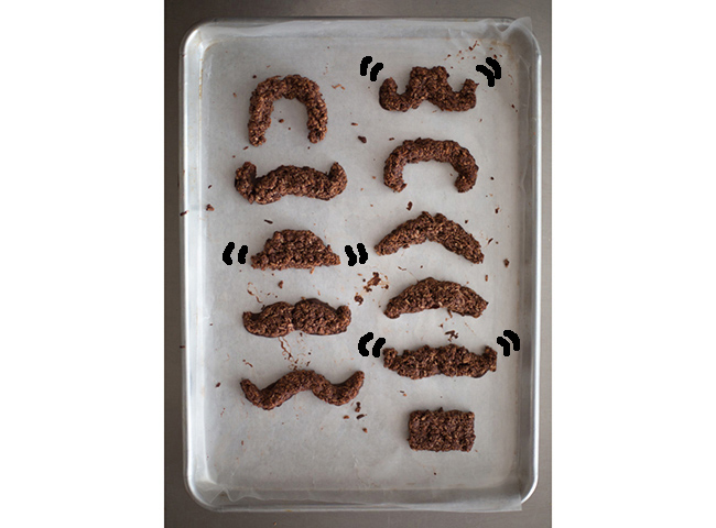 movember ted chocolate coconut macaroon mustache cookies